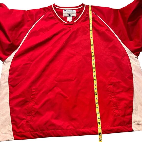 Champion Logo Scout Red Pullover Windbreaker Jacket Men’s 3XL V Neck B2410 - Picture 9 of 12
